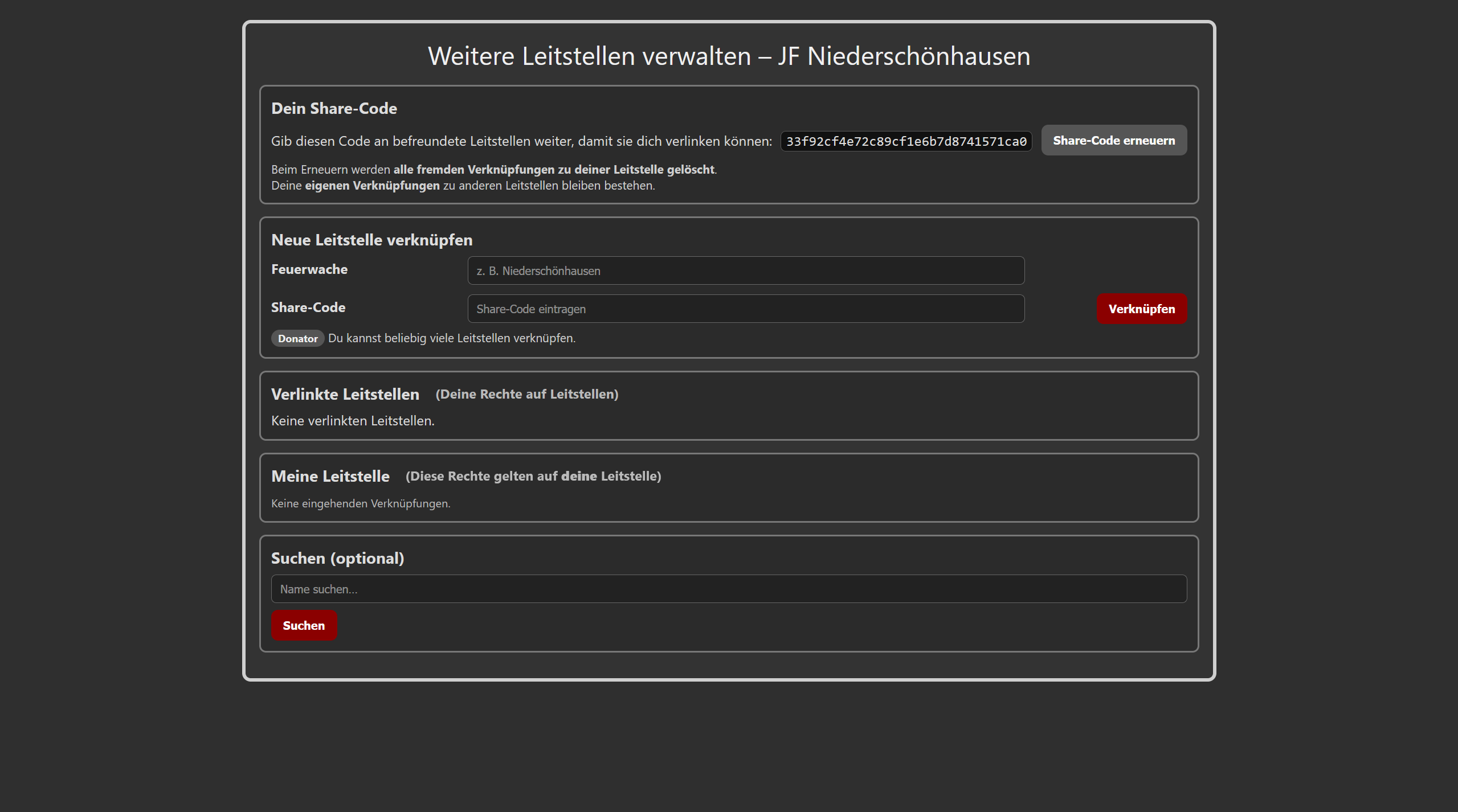 Leitstellen-Verknüpfungen
